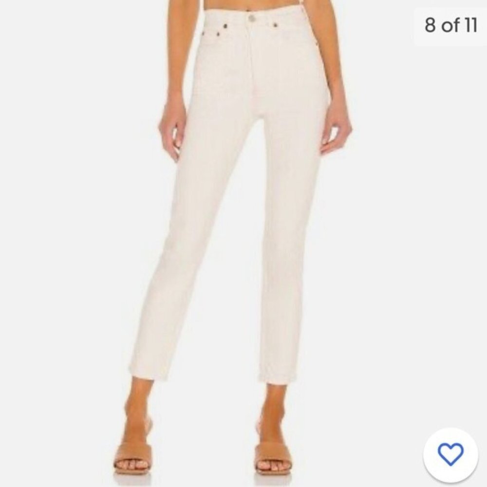 RE/DONE 90’s Originals High Waist Ankle Crop Jeans Vintage White Size 27